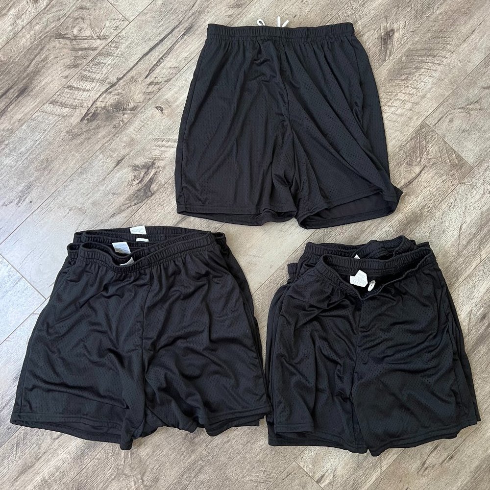 Augusta 7-in Modified Mesh Shorts BLACK - LOT 10 Adult Pairs (5 SM, 4 MED, 1 LG)